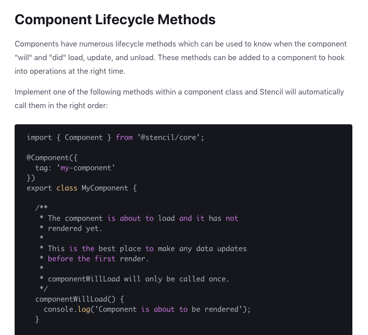 Rebuild the Component Lifecycle page · Issue 209 · ionicteam/stencil