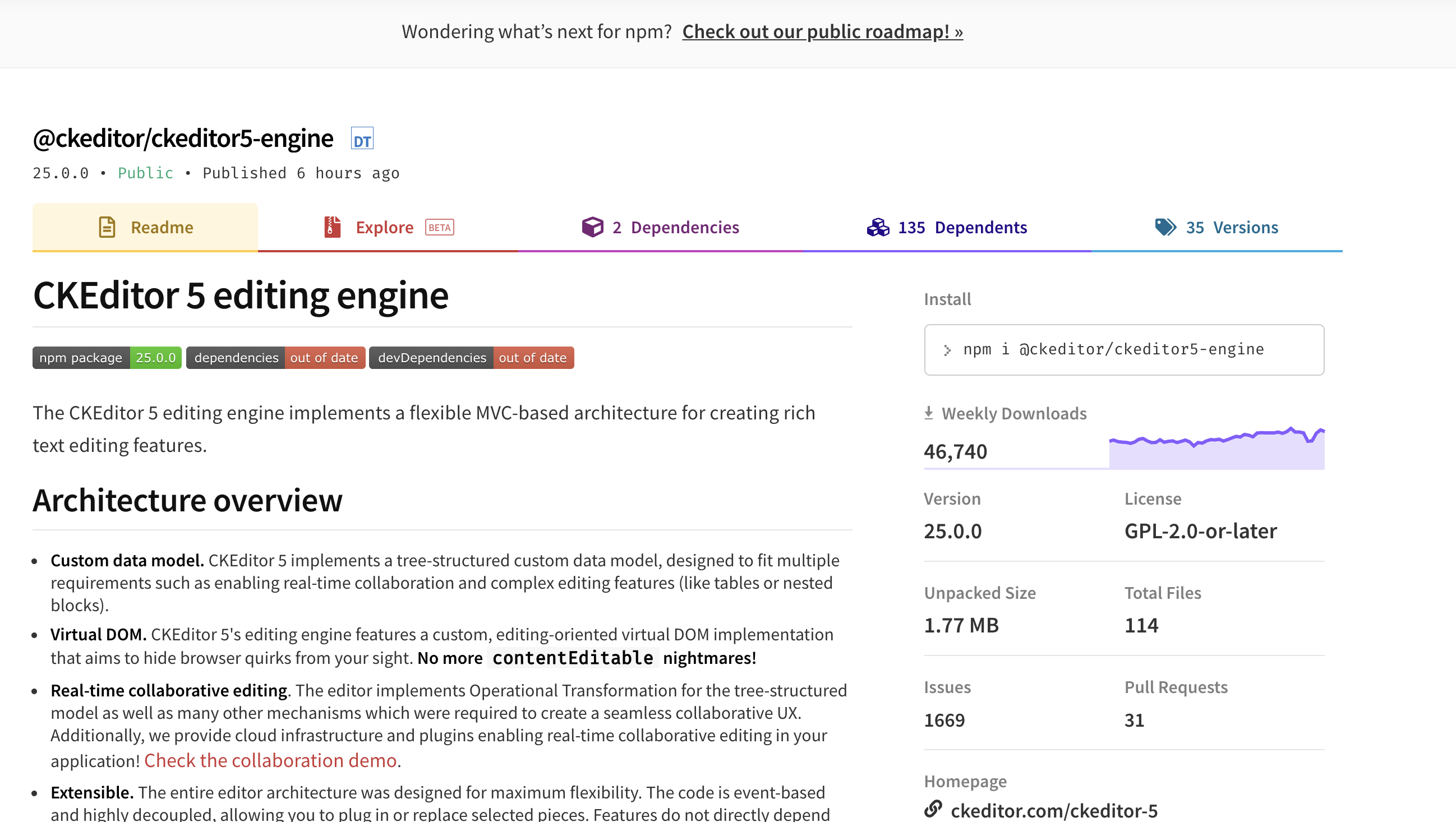 Remove or replace deps and devDeps badges · Issue #8938 · ckeditor ...