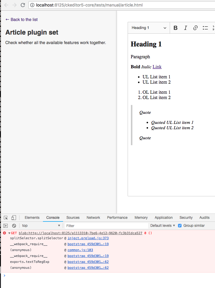 Weird error in manual tests · Issue #1093 · ckeditor/ckeditor5 · GitHub