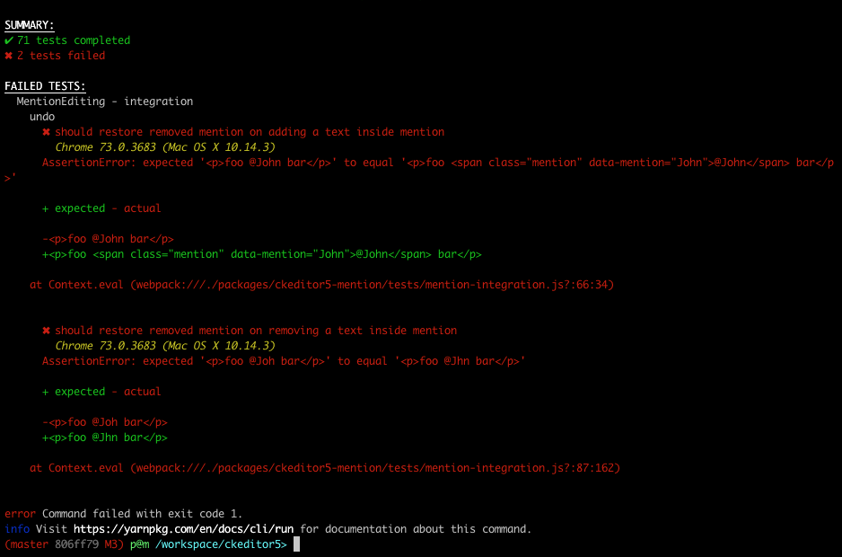 Tests fail · Issue #4629 · ckeditor/ckeditor5 · GitHub