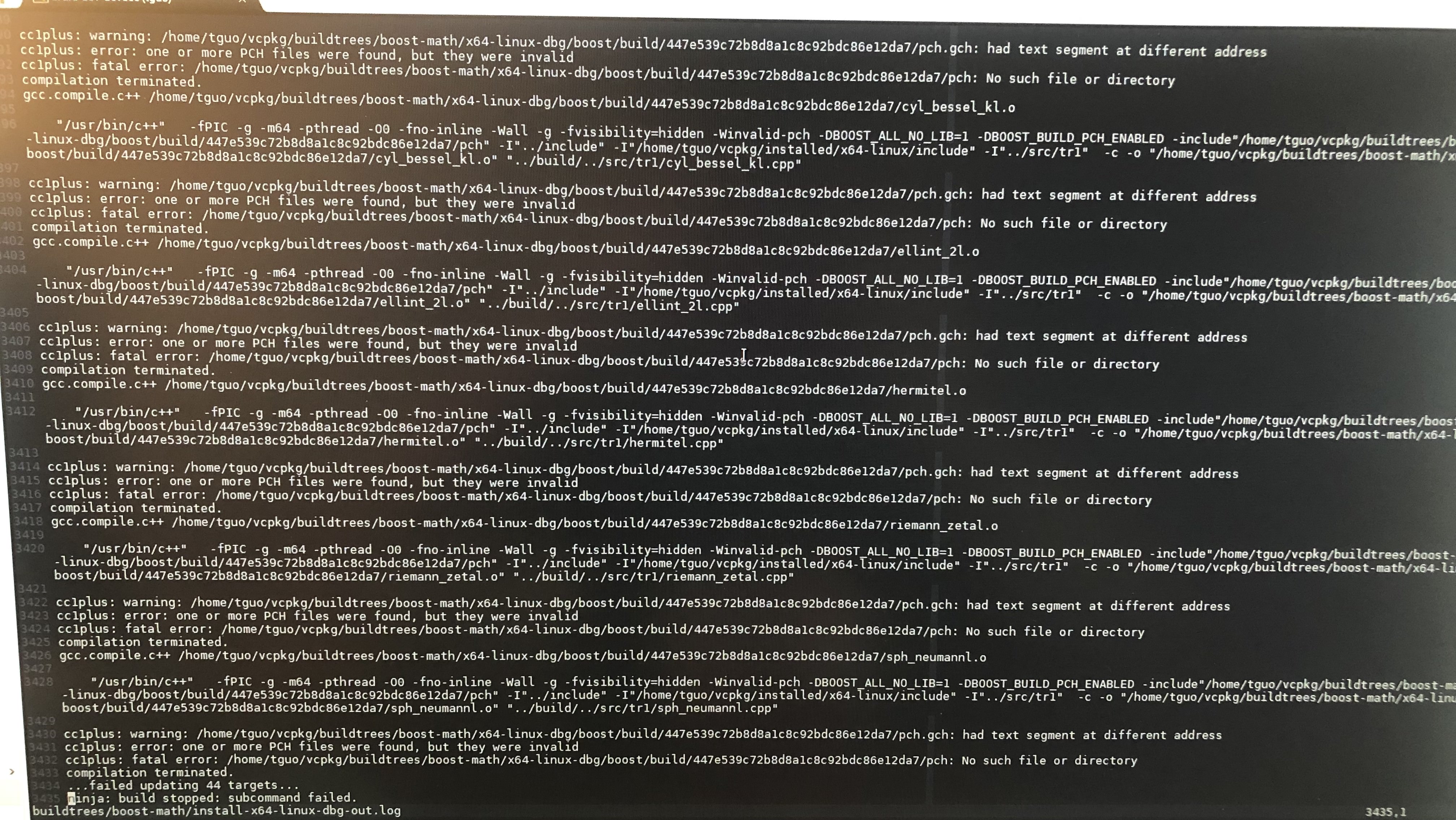 boost-math] build failure: One or more PCH files were found