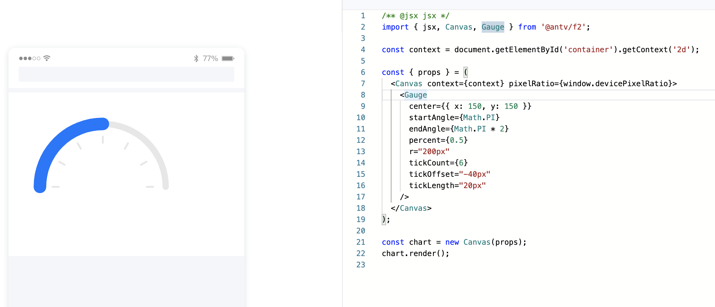 仪表盘的蓝色进度条宽度是否可以自定义 · Issue #1460 · antvis/F2 · GitHub