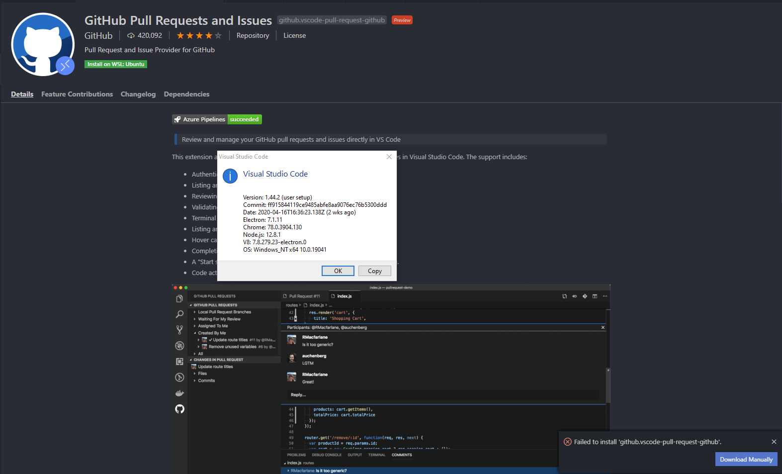Failed to install · Issue #2951 · microsoft/vscode-remote-release · GitHub