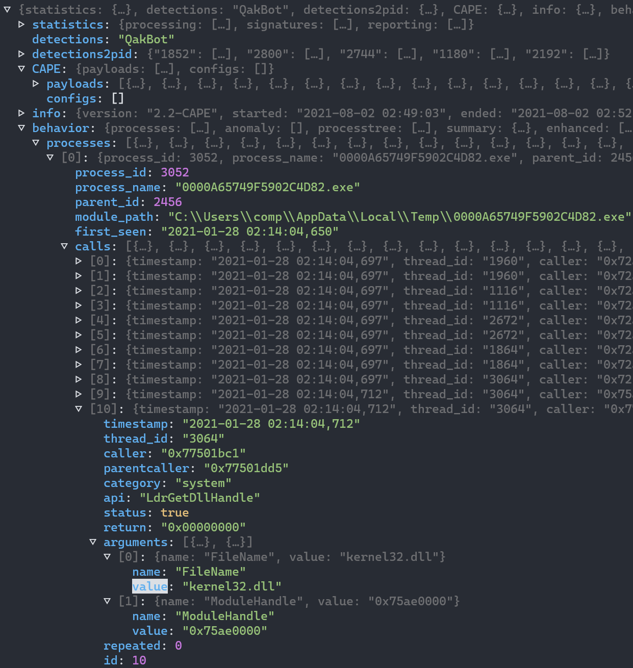dynamic extract string features from CAPE sandbox reports · Issue