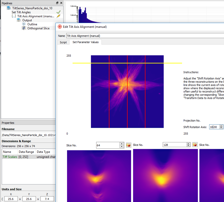 Tilt axis alignment (manual) shift tilt axis GUI improperly uses ...