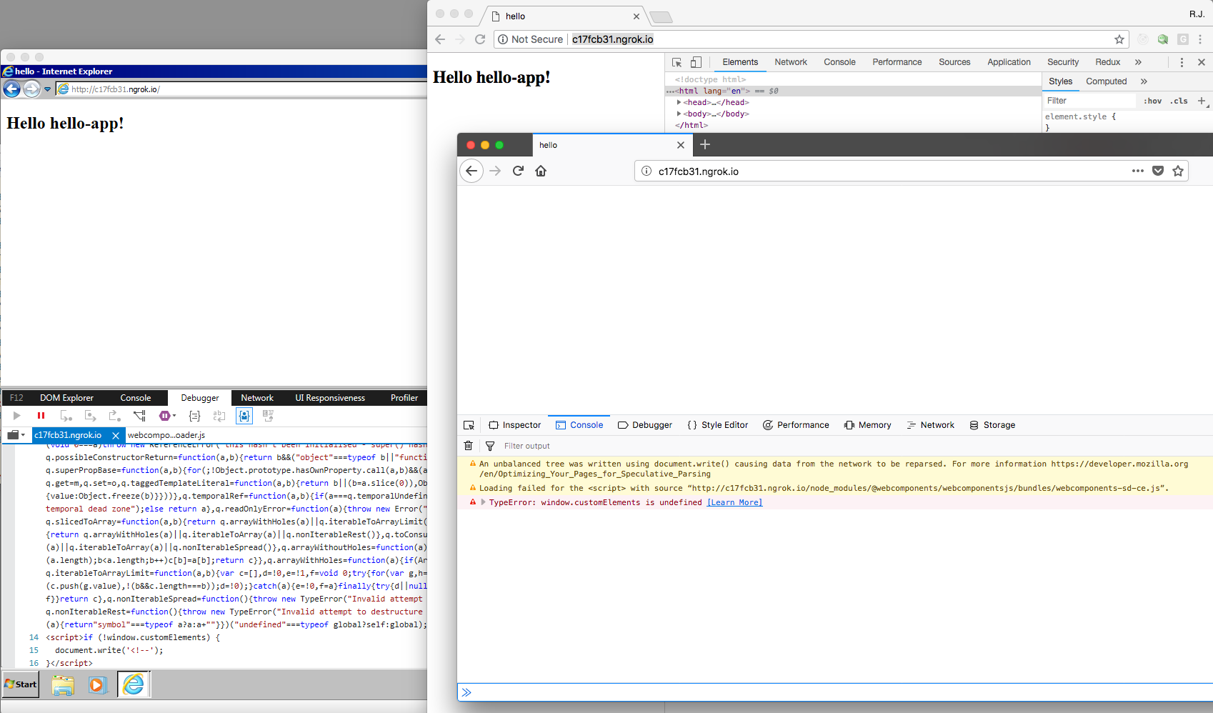 Fresh polymer 3 project with `es5bundled` preset does not work with