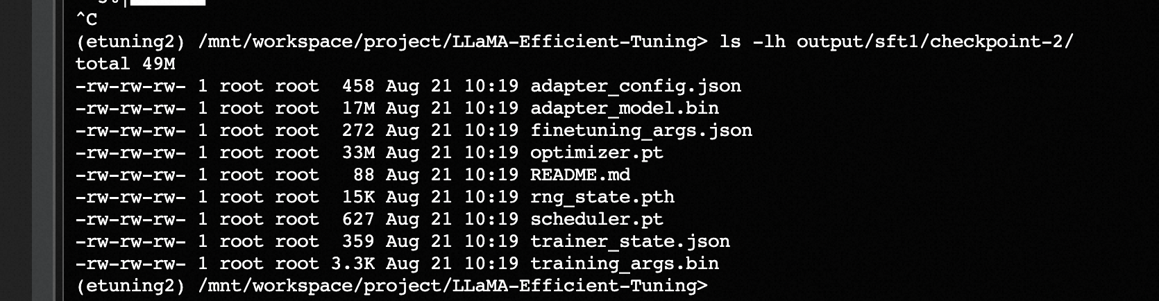 SFT示例跑通,结果输出是lora结果 · Issue #603 · hiyouga/LLaMA-Factory · GitHub