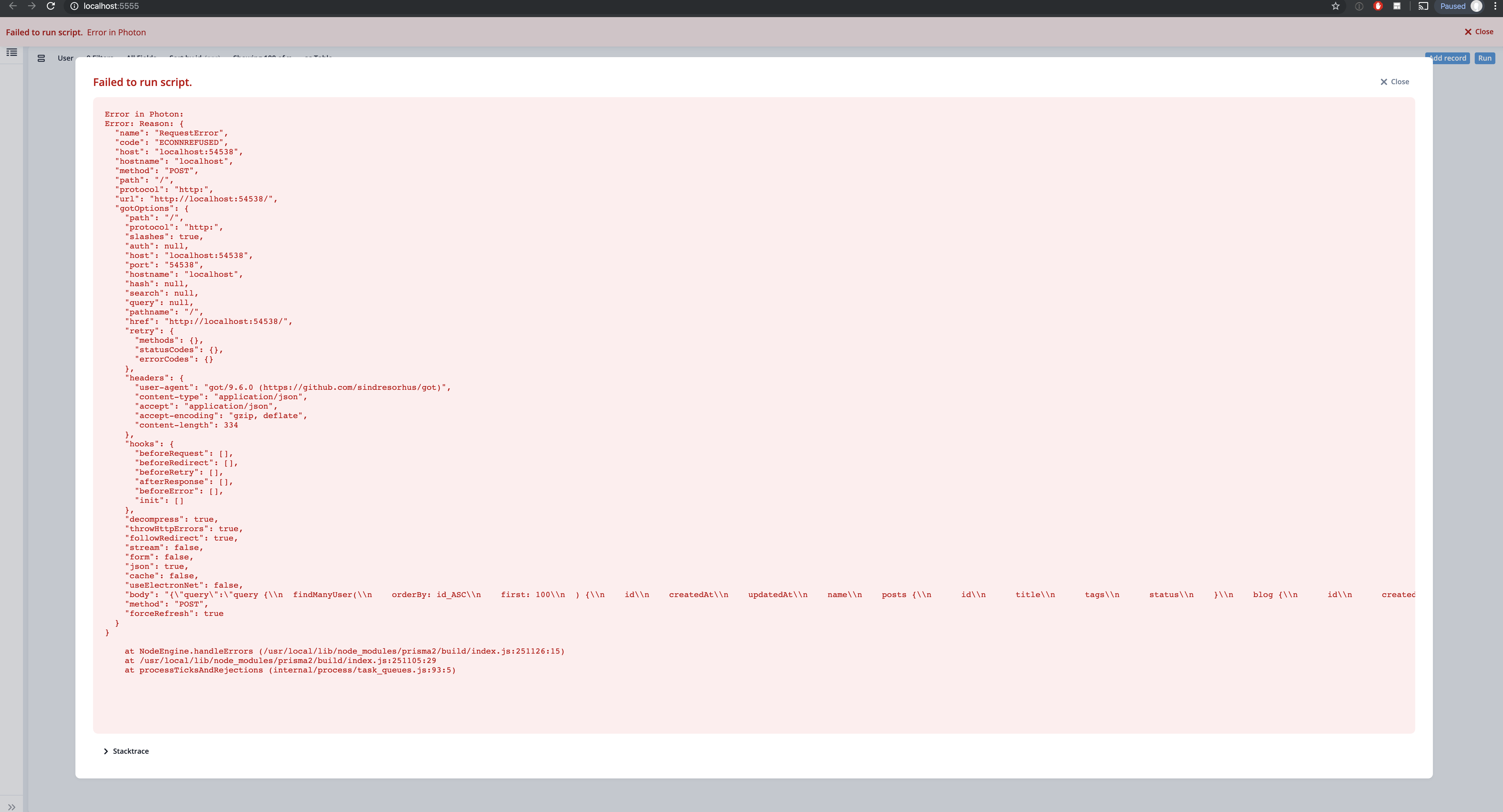 Photon queries seem to fail · Issue #216 · prisma/studio · GitHub