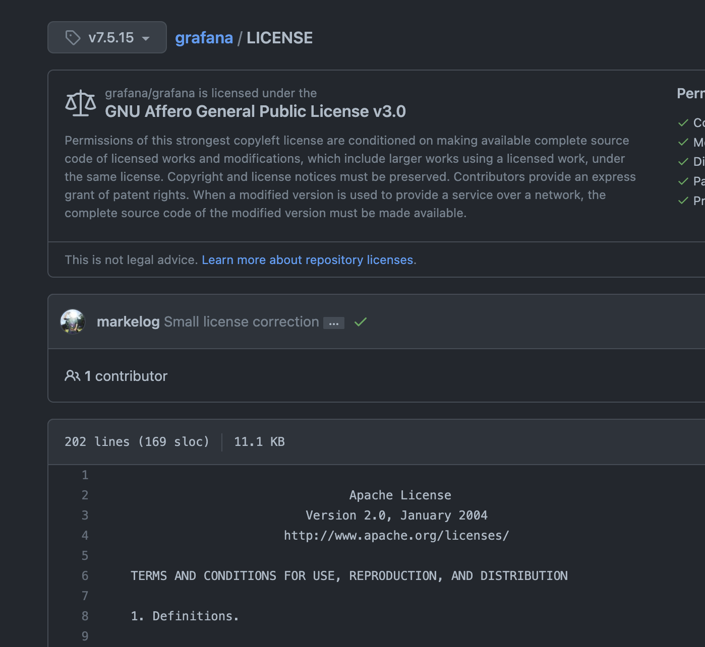 displayed License is wrong · community · Discussion #15328 · GitHub