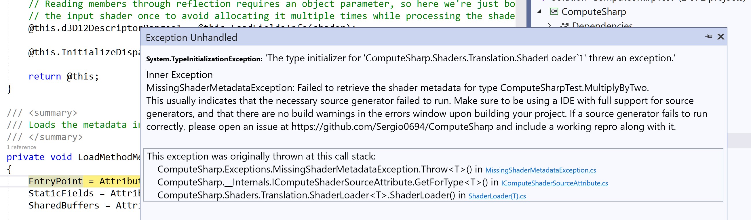 Two errors when trying the given sample · Issue 116 · Sergio0694