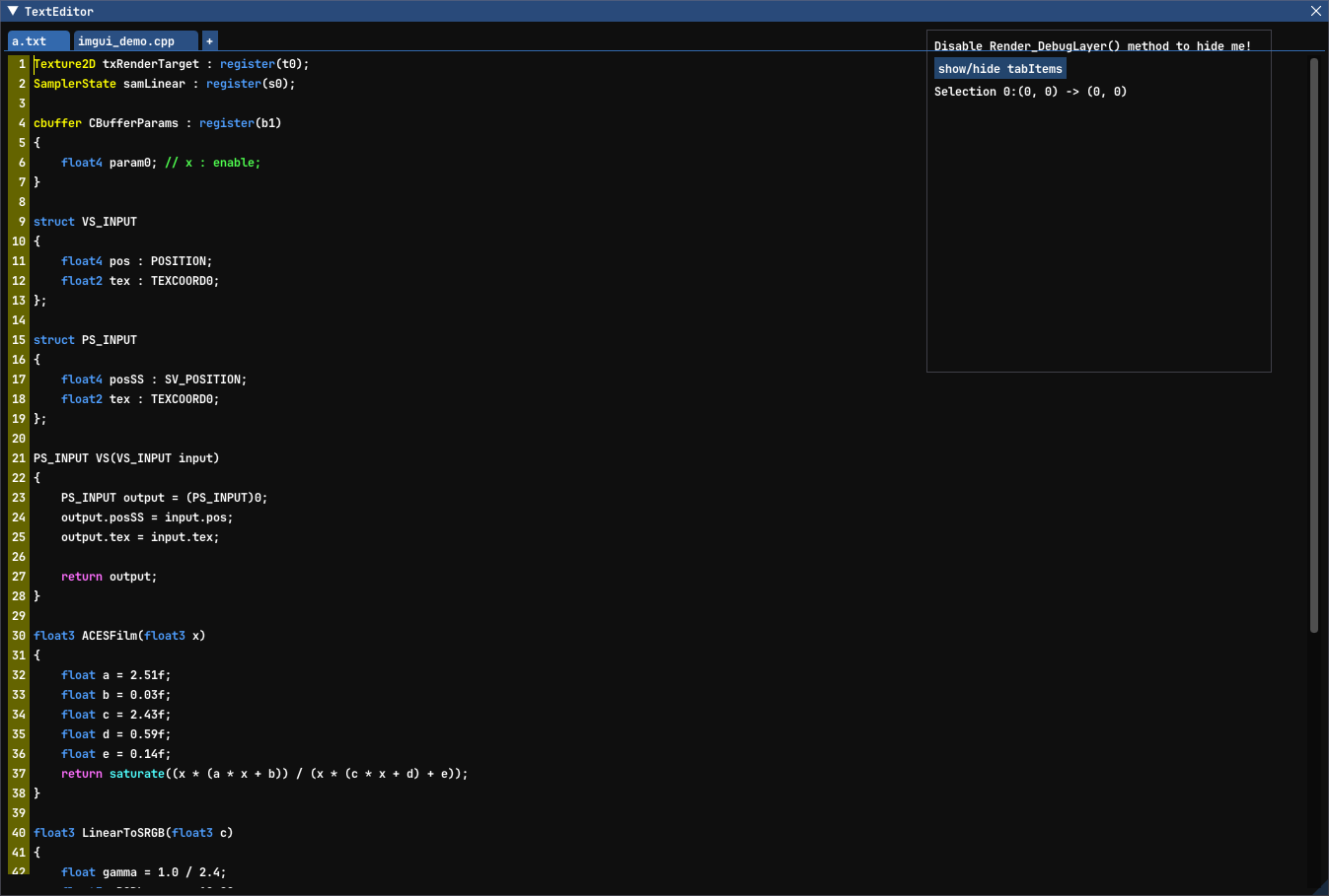 GitHub - moso31/DonoText: HLSL code editor for ImGui