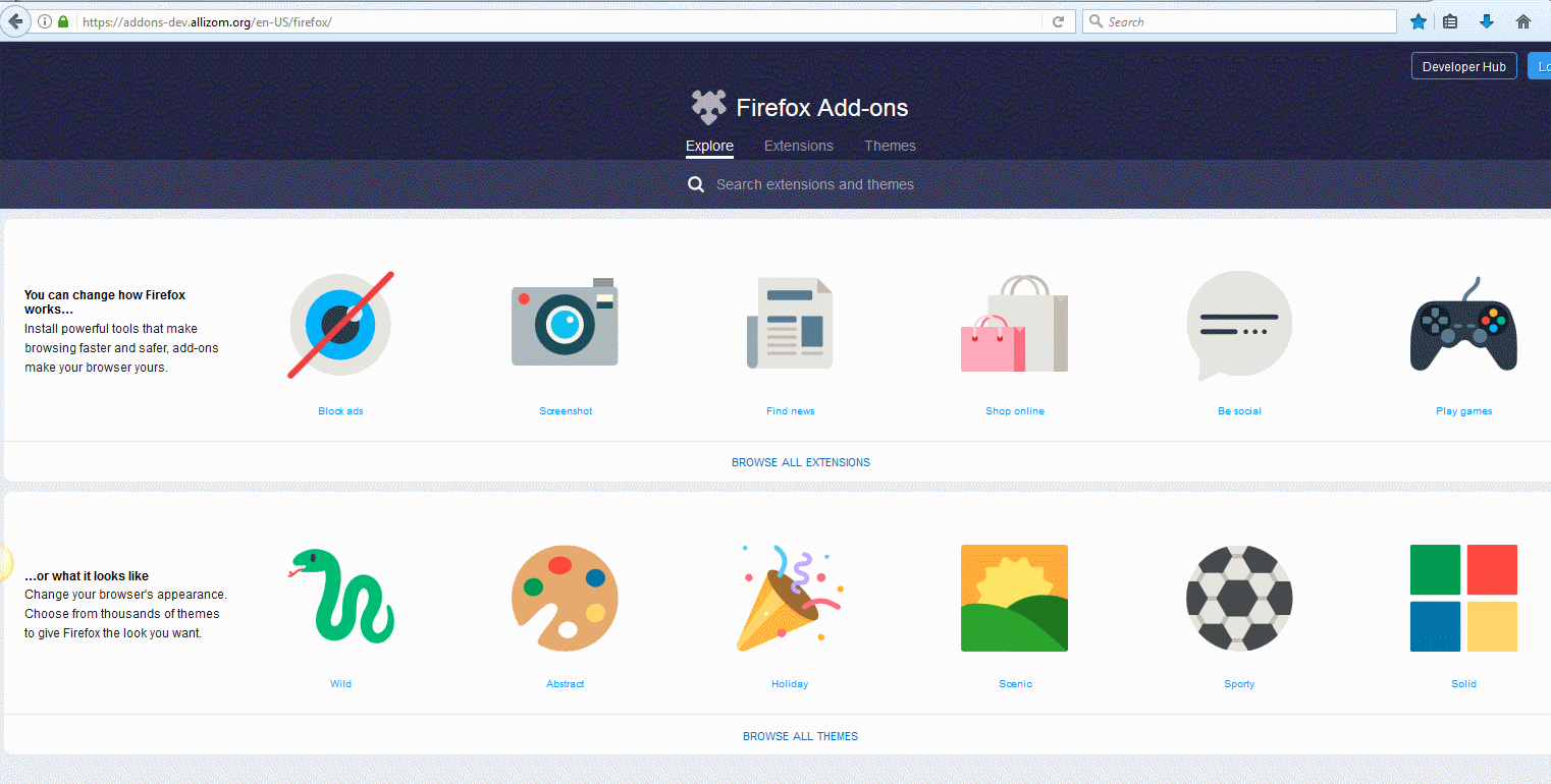 Glitch in Extensions homepage · Issue #10638 · mozilla/addons · GitHub