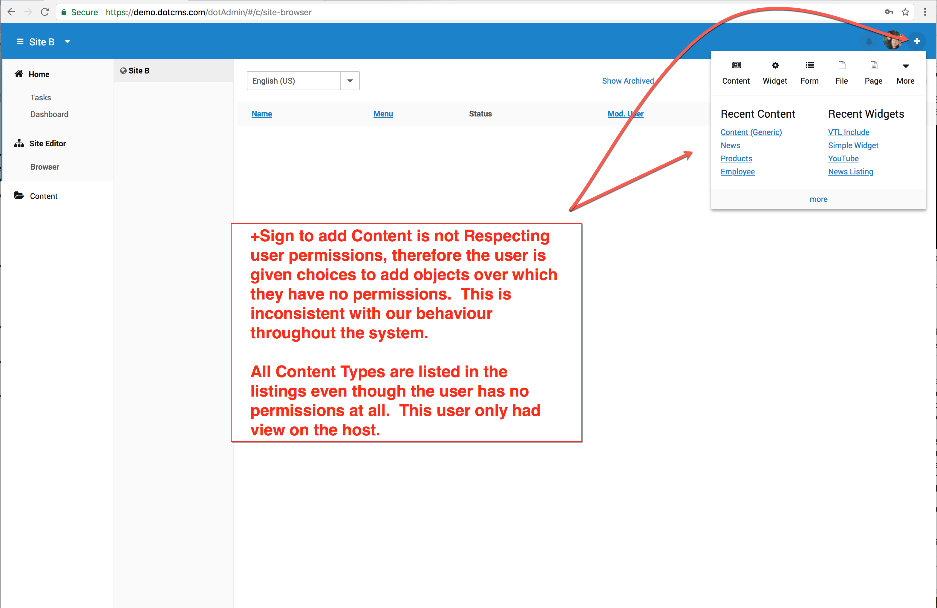 browser content type