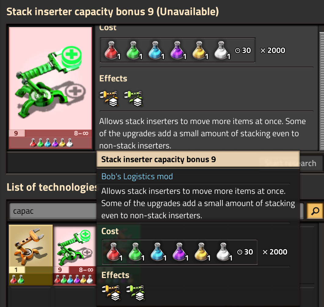 Disable Mod when Bob's Logistics is loaded · Issue #2 · DerMistkaefer ...