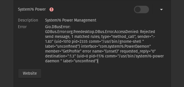System76 Power Management Extension Fails To Load Pop Os System76 Power