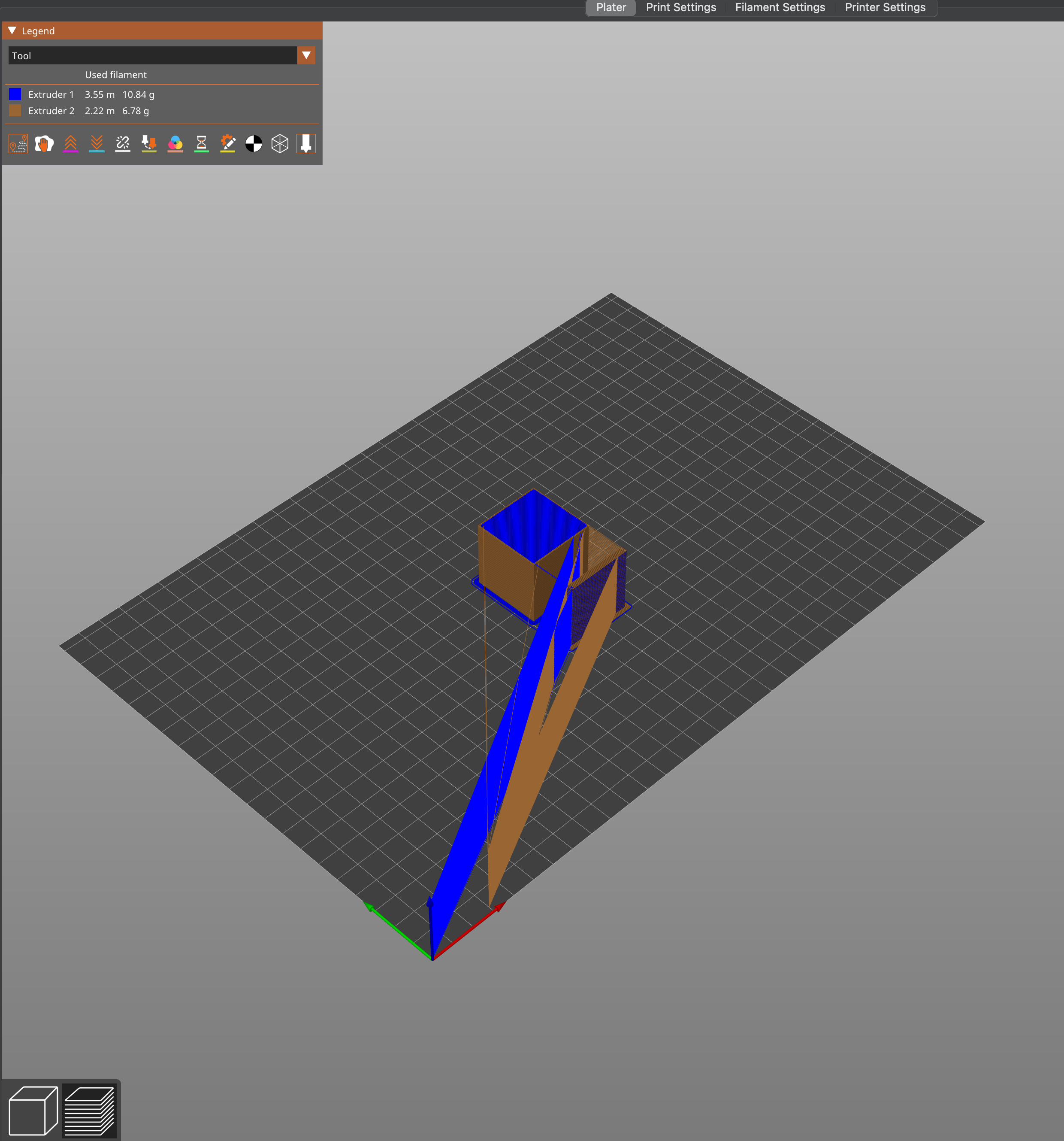 Slice error when printing with an IDEX dual extruder printer and one of the extruders is set at