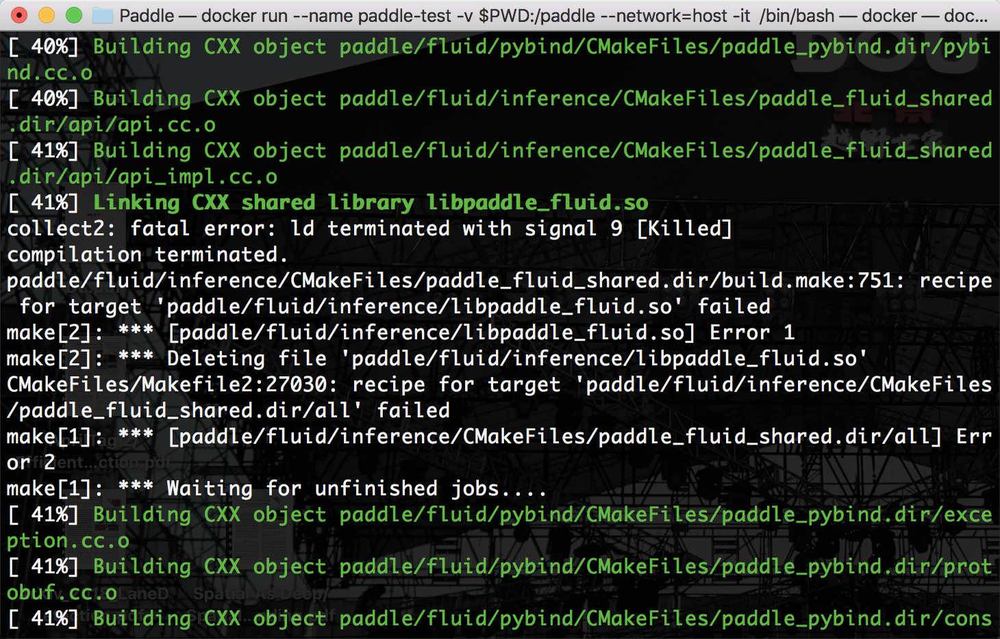 Mac OS docker build from source error · Issue #13529 · PaddlePaddle ...