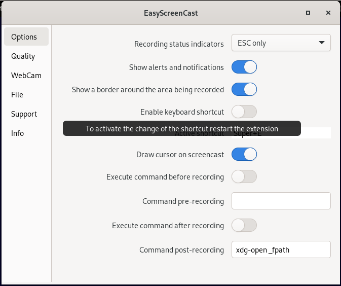 Key bindings always enabled. Not able to change. · Issue 311