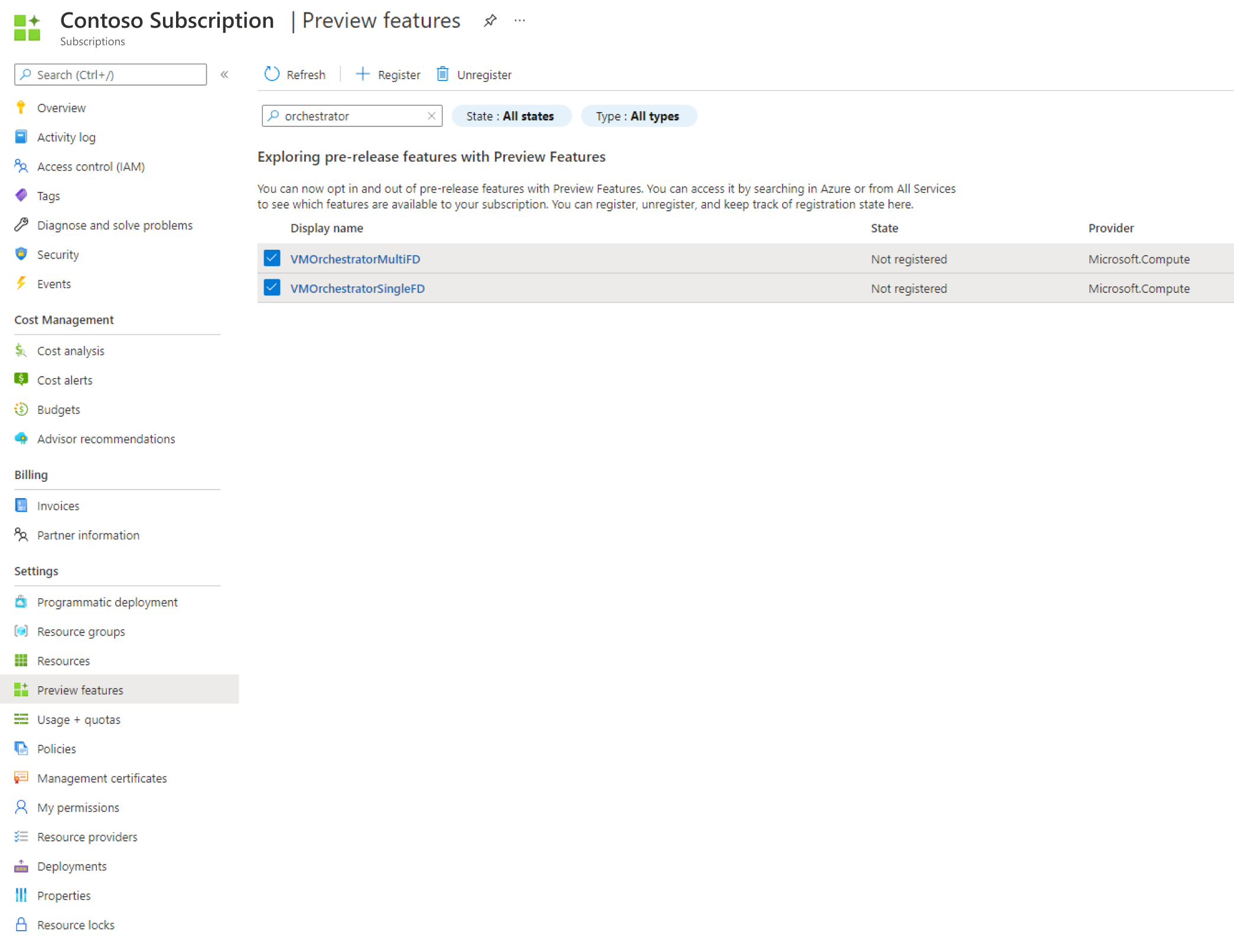 Feature registration.