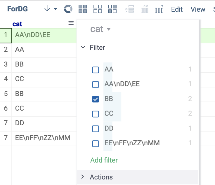 Filtering set on a column is not saved on saving layout · Issue 823