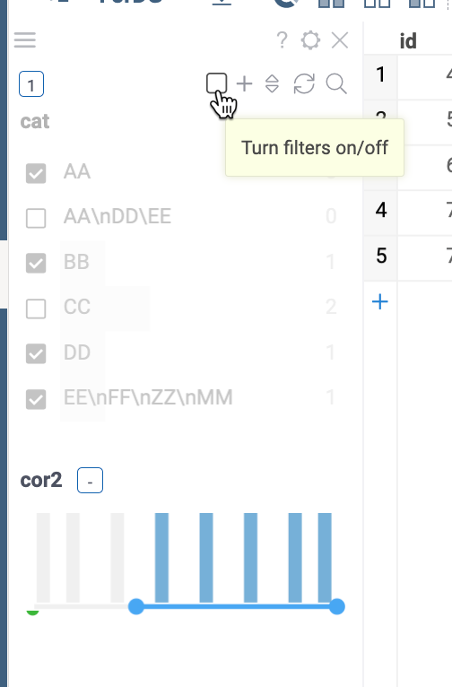 Filters on/off checkboxes state is inconsistent in specific cases