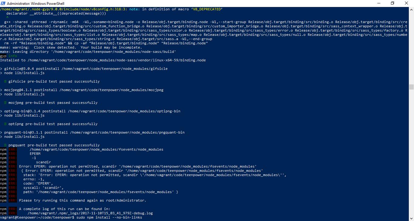 Error installing dependencies for laravel 5.4 · Issue #18220 · npm/npm ...