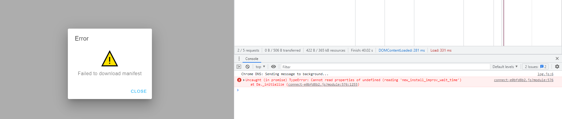 Javascript error in case of integration to an individual website ...