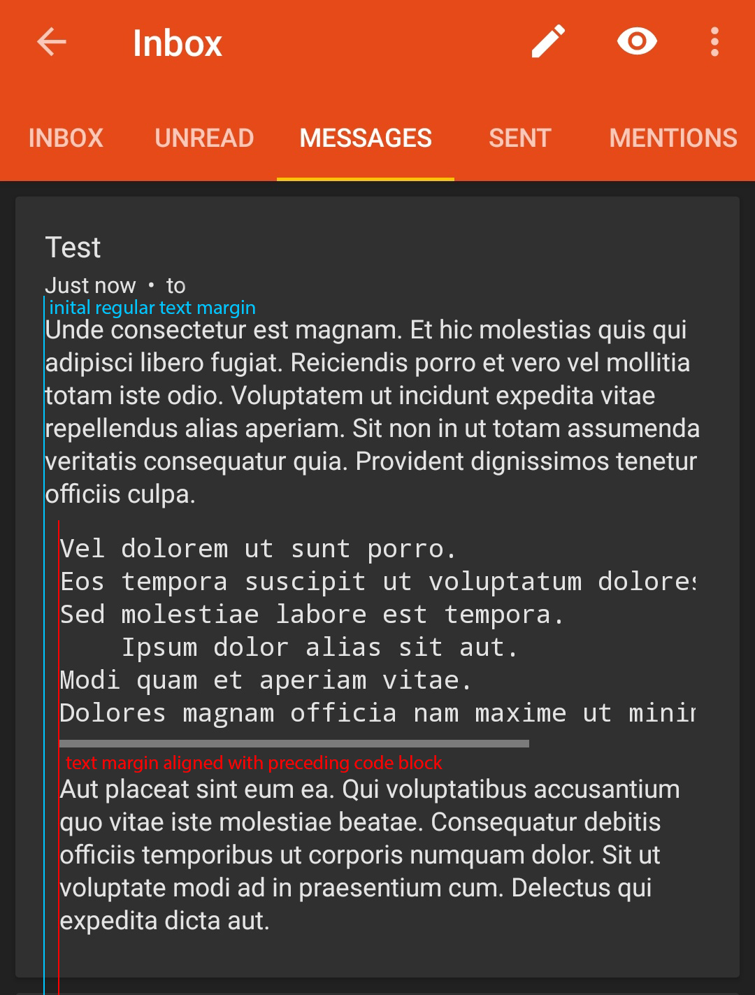 Regular text block is aligned with preceding code block · Issue #3325 ...