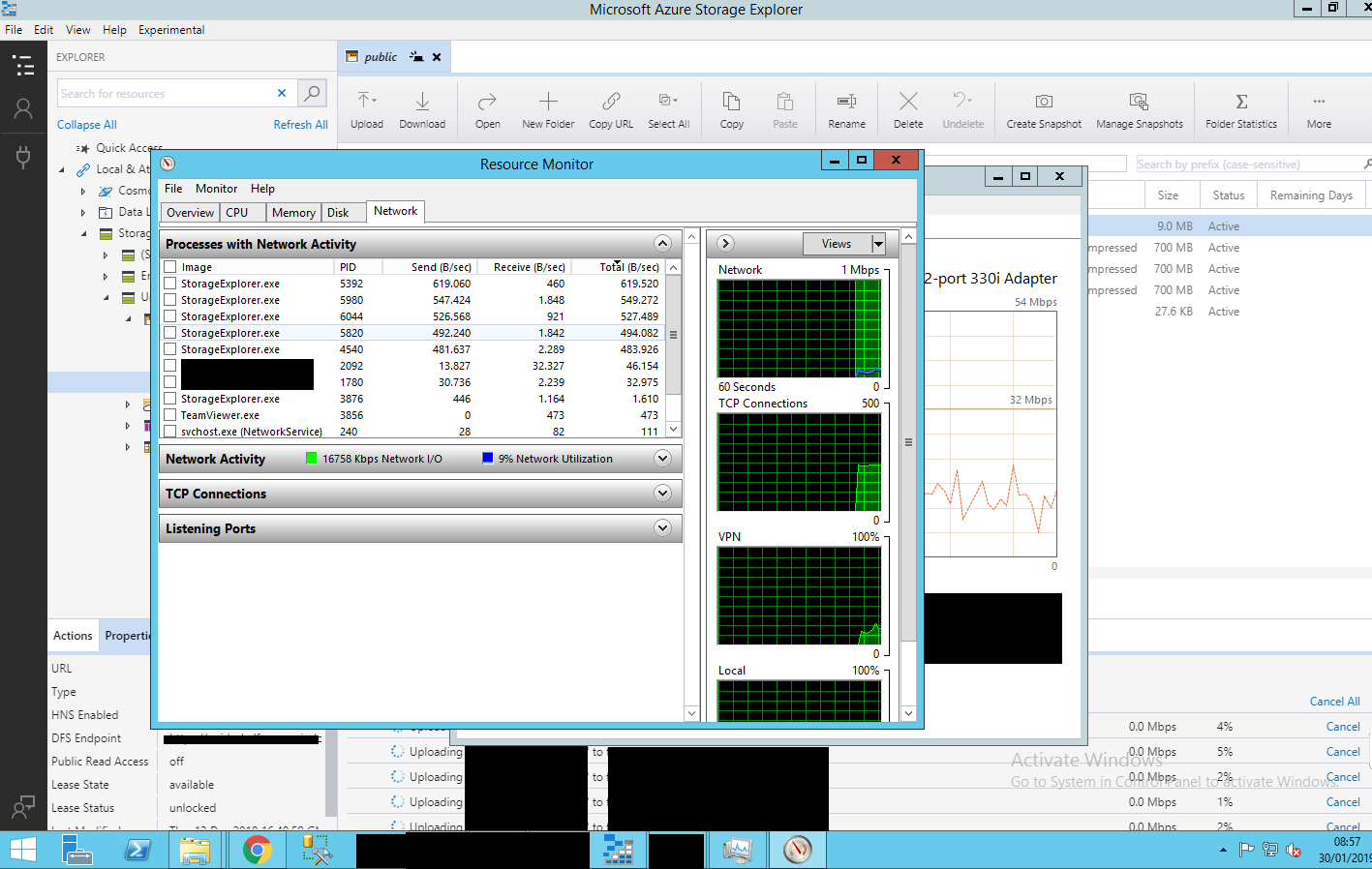 Uploading too many files causes the app to keep using network but never