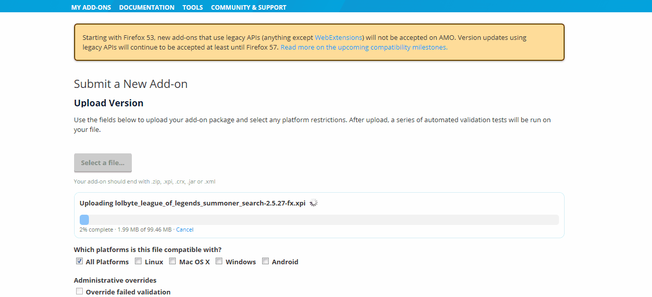 Cancelling add-on upload will not stop add-on upload progress · Issue ...