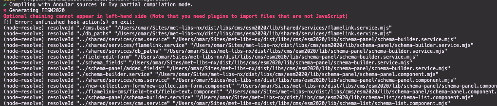 optional chaining invalid left hand side in assignment