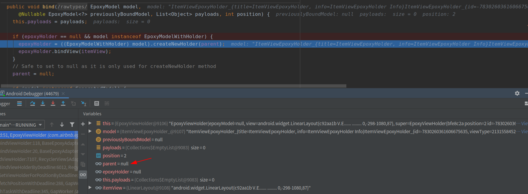 CreateViewHolder parent is null · Issue #1163 · airbnb/epoxy · GitHub