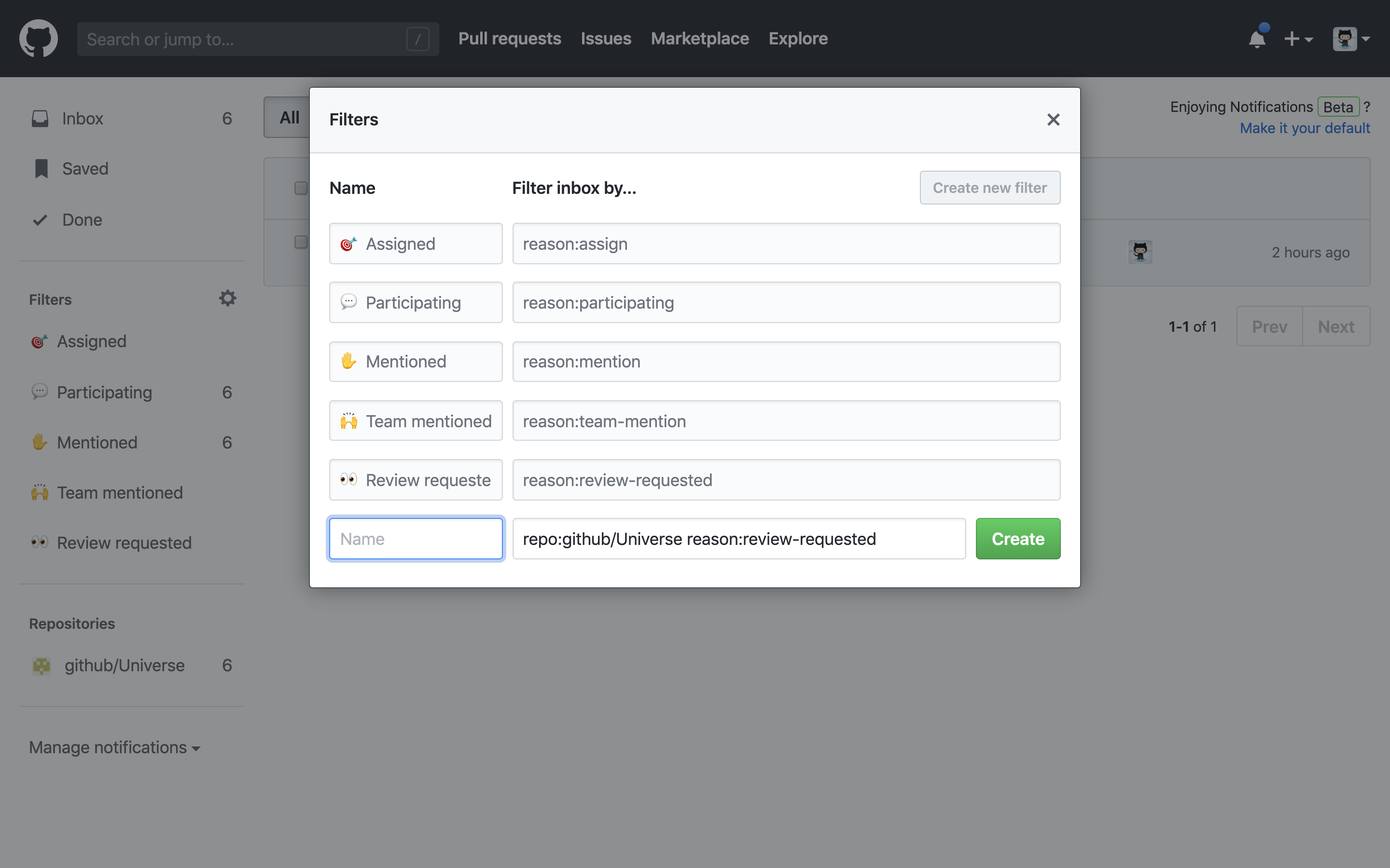Custom filters for notifications allow you to better manage the chaos of your todos.