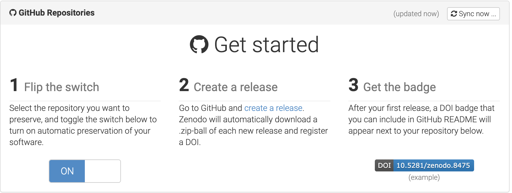 申请好 GitHub，关联 Zenodo