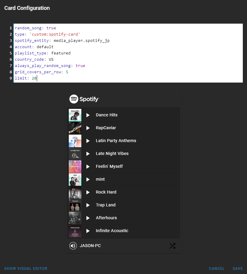 Html Spotify Card Limit will not exceed 10 · Issue #103 · custom-cards/spotify-card · GitHub