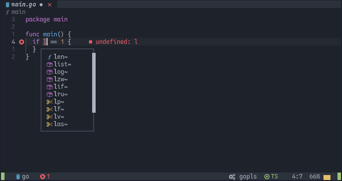 Go. Creating a new file. LSP server is not working. · Issue #1744 ...