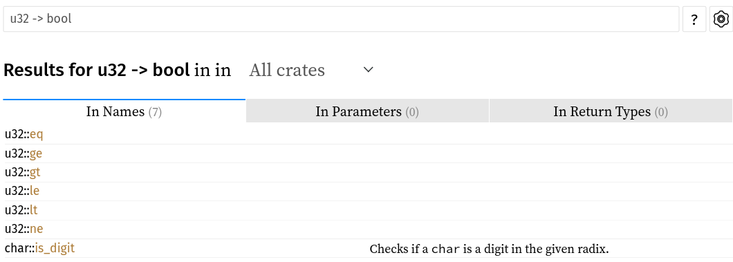 In Names (7) / In Parameters (0) / In Return types (0)