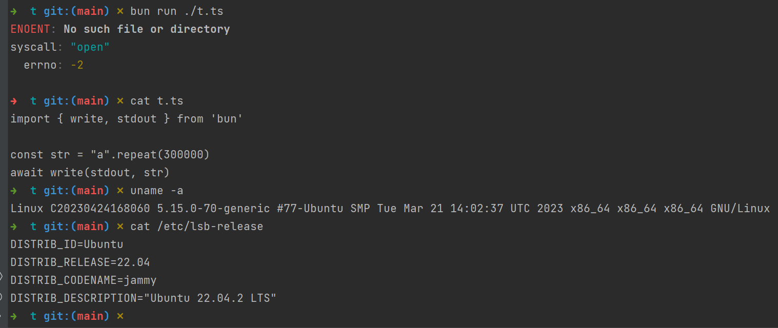 `Bun.write` fails to write to stdout with long strings · Issue #2674 ...