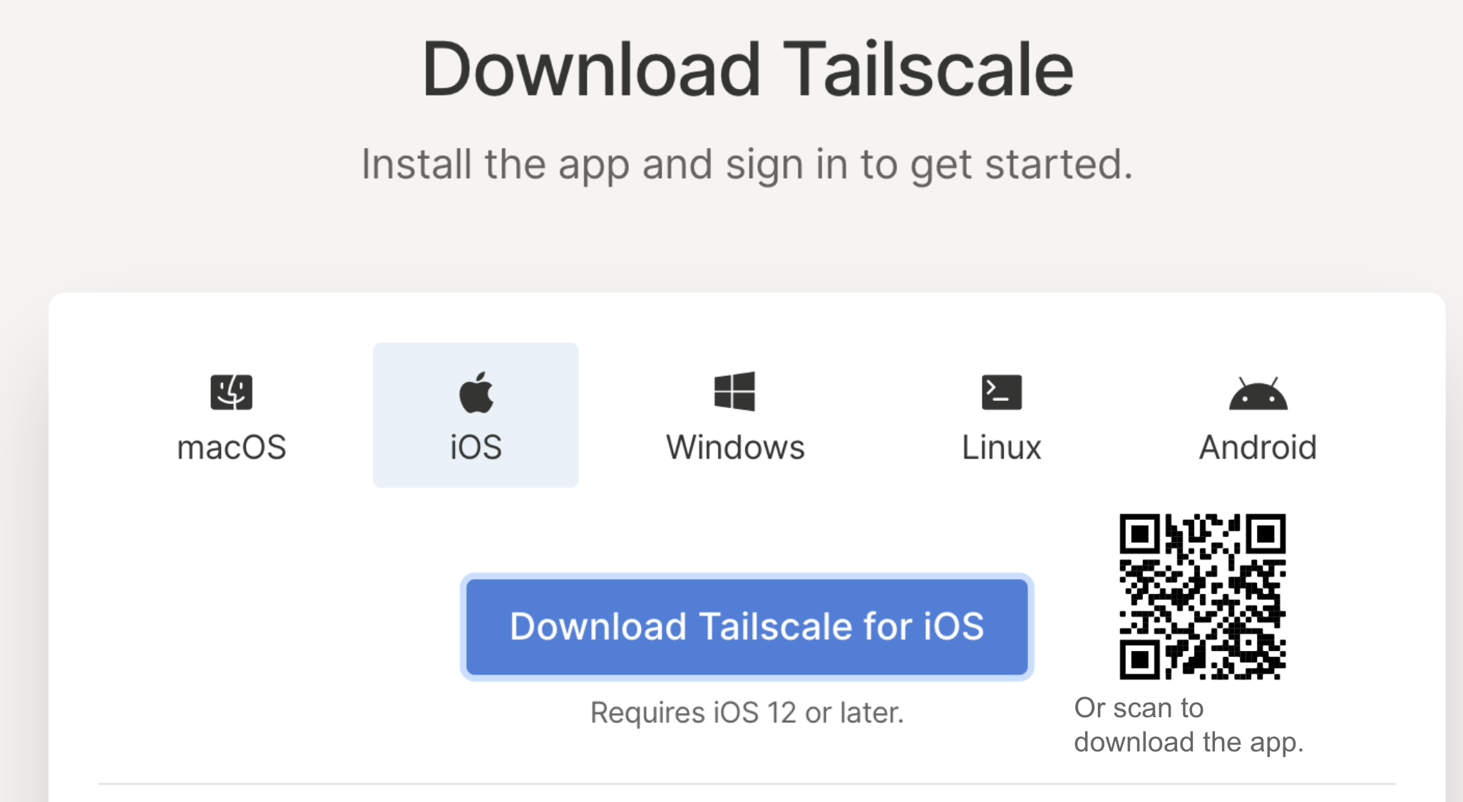 FR: Add a QR code for mobile app downloads · Issue #3776 · tailscale ...