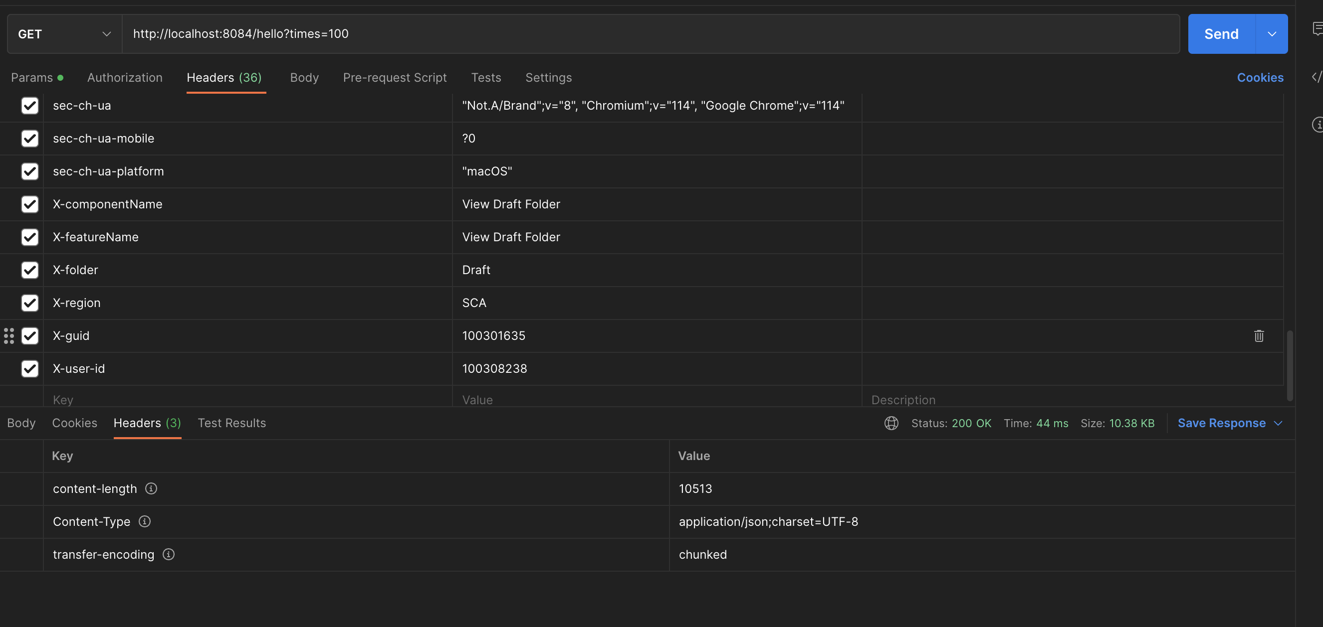 contentlength header is kept in Response Header even though response