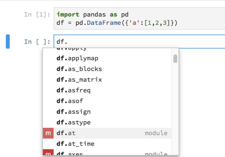 Tab completion not working on dataframes? · Issue 3735 · jupyterlab