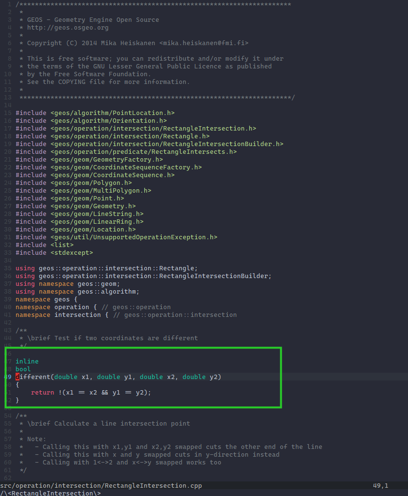 can we compare two float number like following? · Issue 649 · libgeos