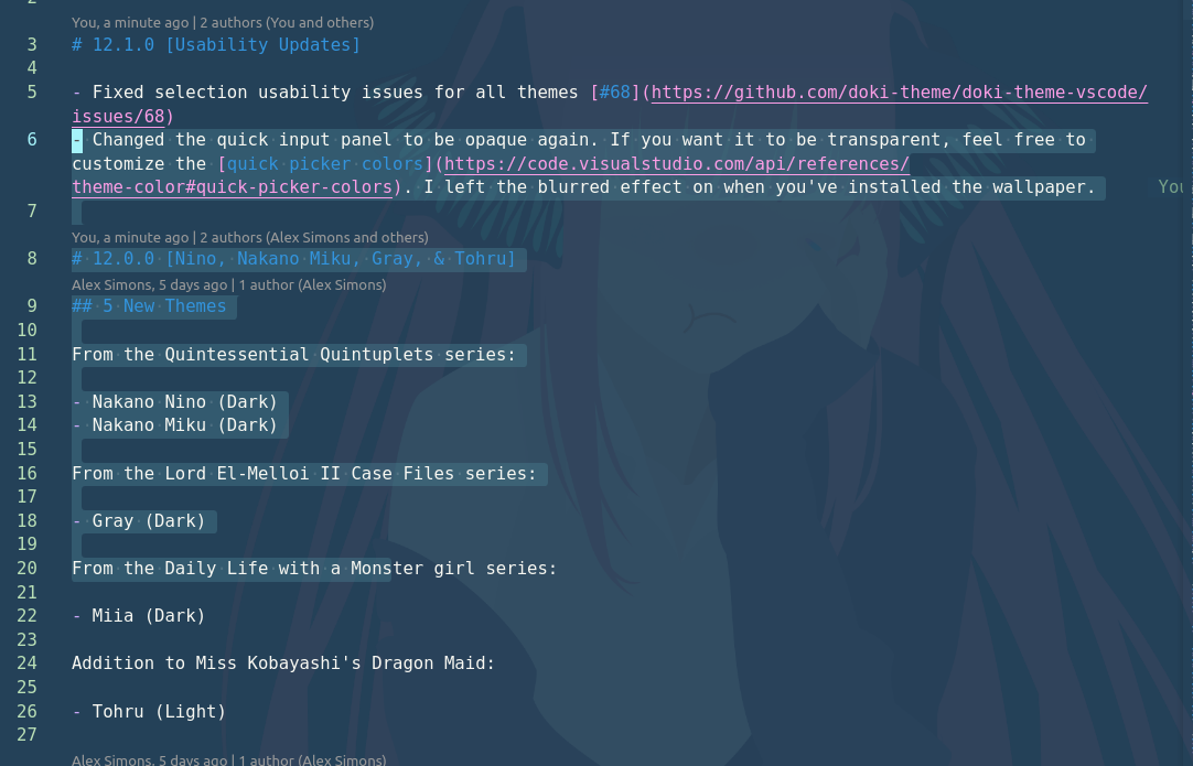 Usability Issue Fixes by Unthrottled · Pull Request #69 · doki-theme ...