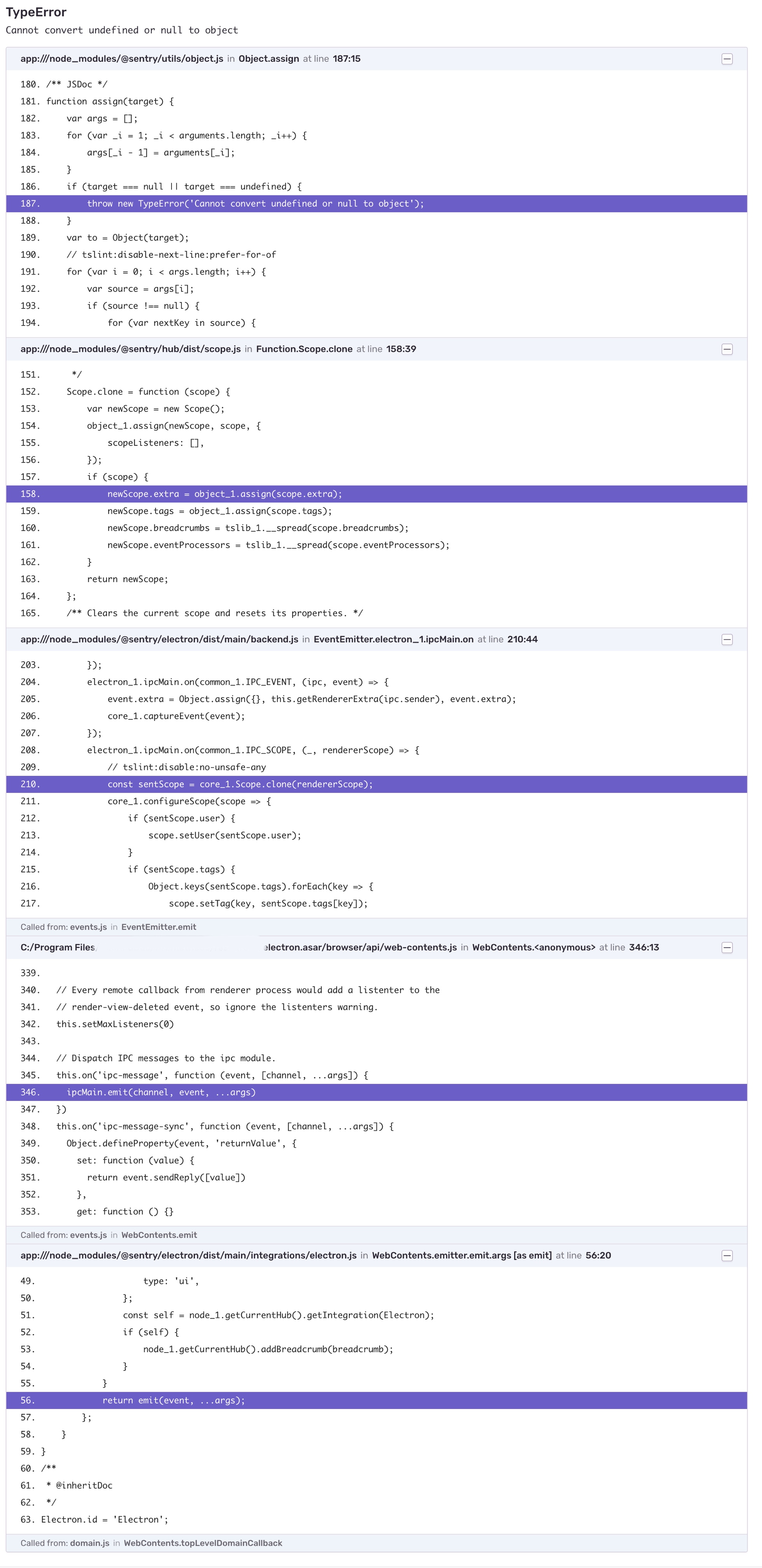 Cannot read property 'Symbol(Symbol.iterator)' of undefined · Issue 216 · getsentry/sentry