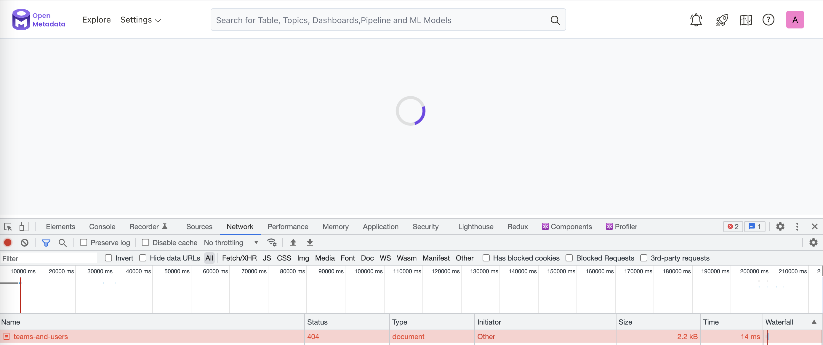 Teams and Users Page seem to be loading forever without Data · Issue ...
