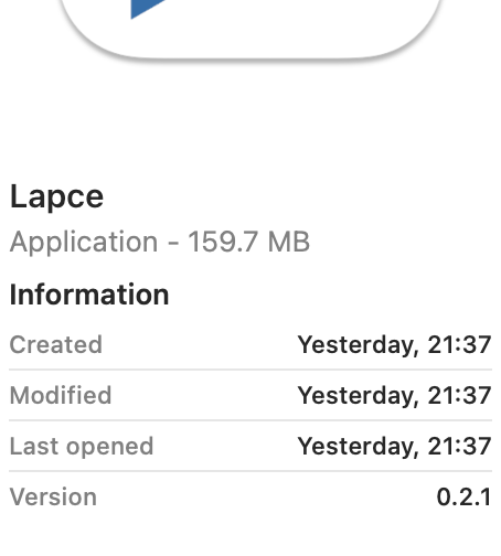 Wrong version number in macOS download 0.2.0 · Issue #1442 · lapce ...