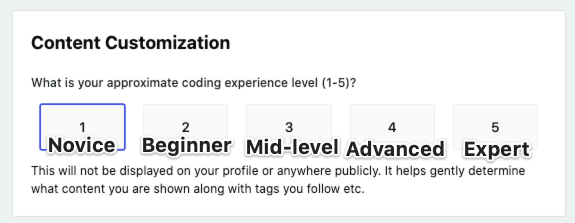 Experience scale. Experience scale
