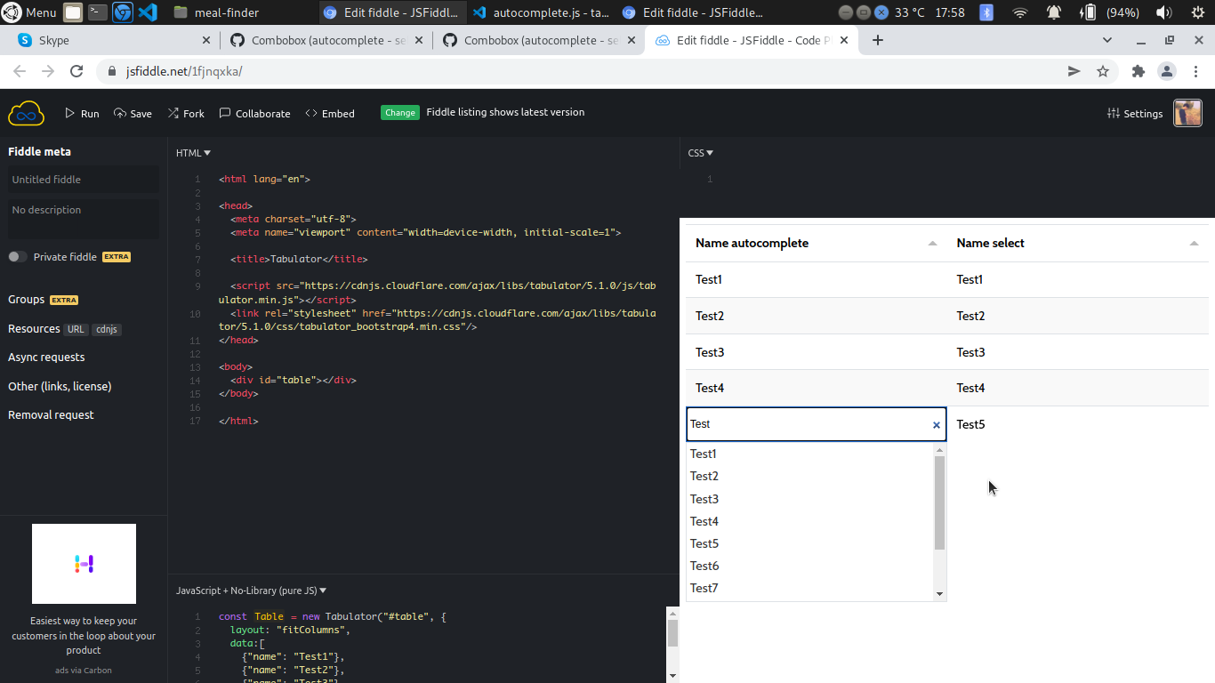 Combobox (autocomplete - select) : display crash when close to end of ...