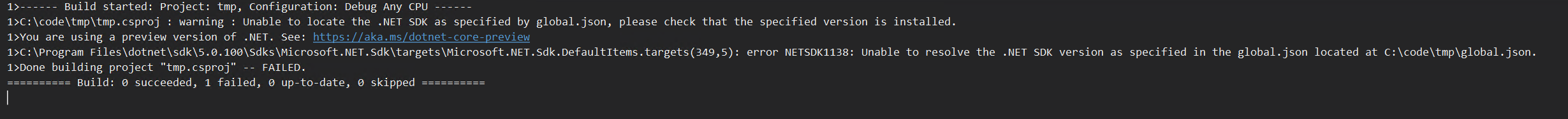 GlobalJsonSDKResolution