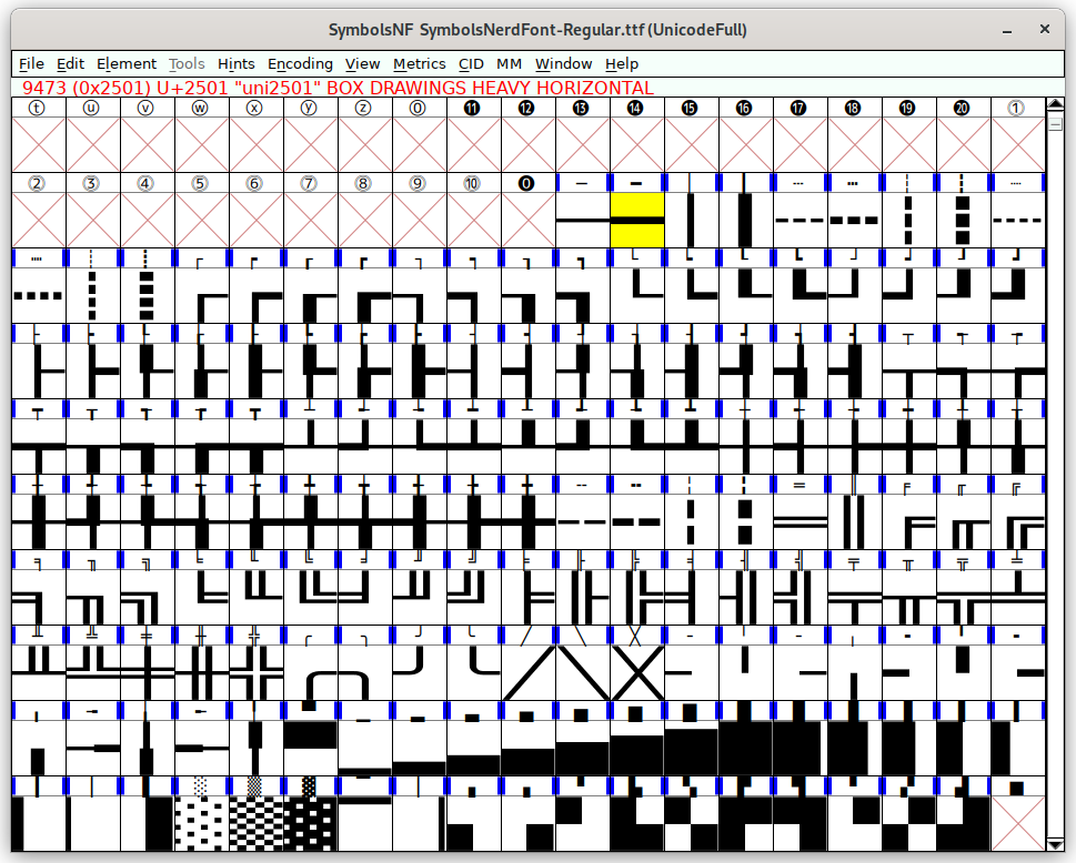 Box drawing glyphs are in Symbols Only font · Issue 1210 · ryanoasis